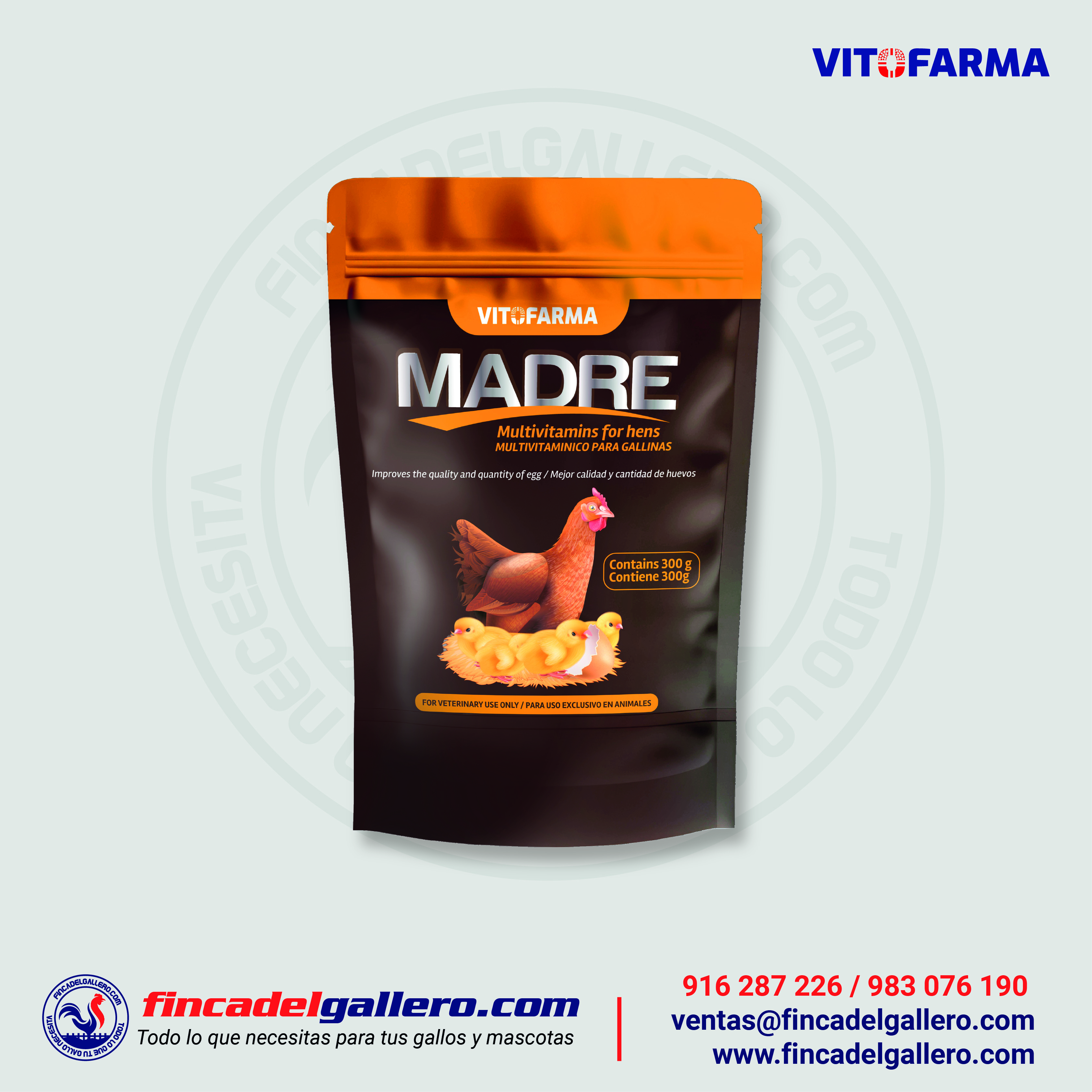 Suplemento Multivitamínico para Gallinas en Fase de Cría – Madre 300g