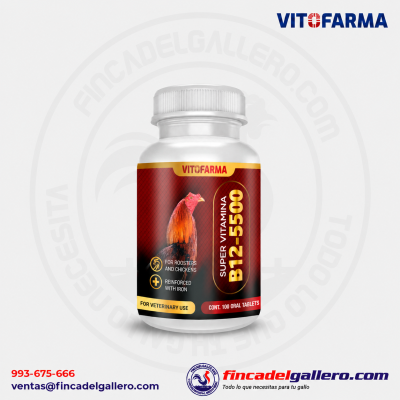 B12 5500 para gallos – Super Vitamina B12 100 tabletas