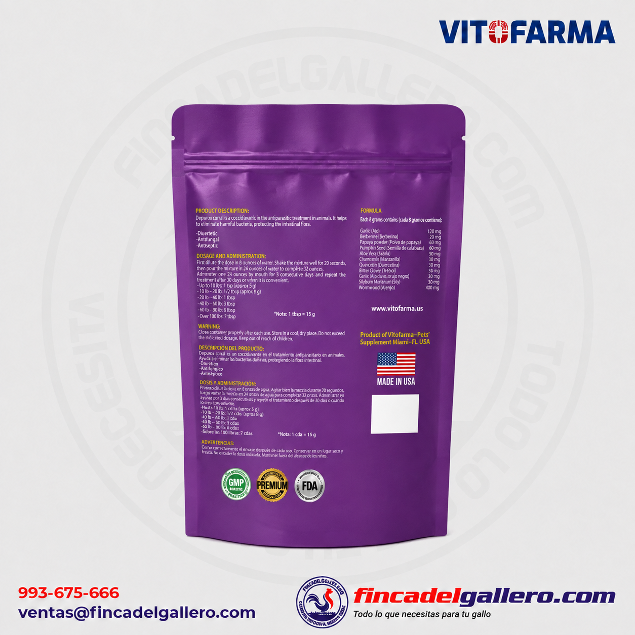 Desparasitante Natural para Animales de Granja – Depurox Corral 300g - Imagen 3