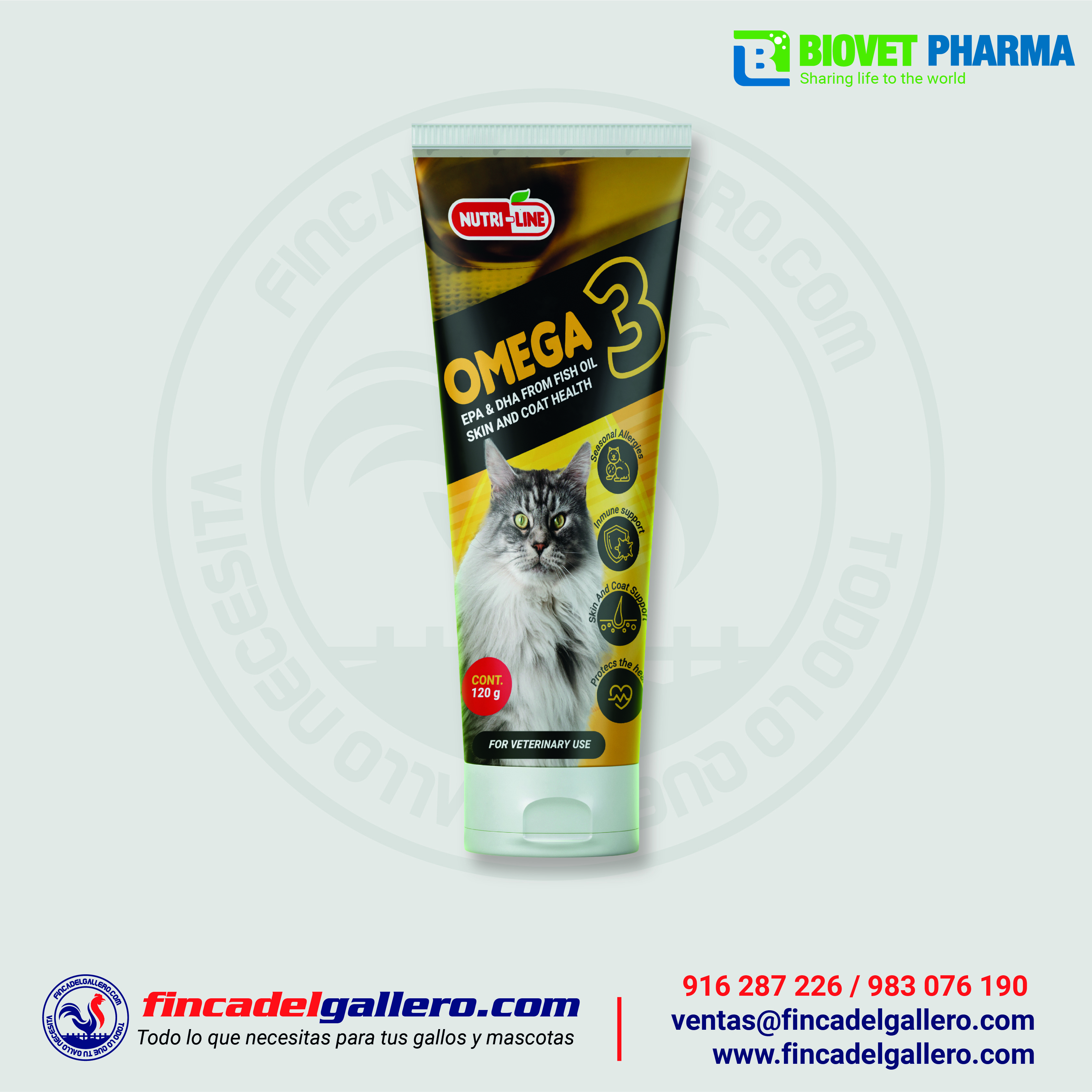 Omega 3 Aceite de pescado para Gatos 120 g
