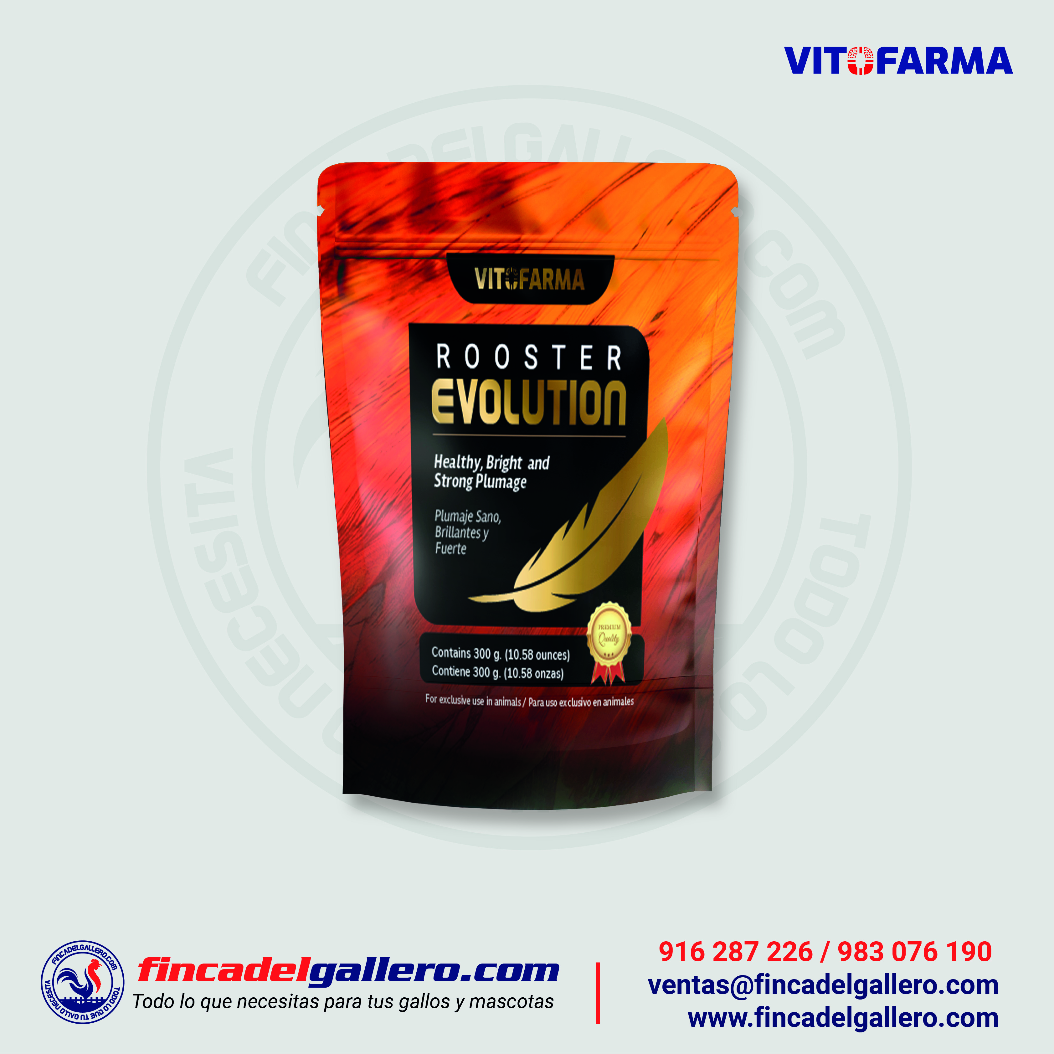 Suplemento Multivitamínico para la Pluma – Rooster Evolution 300g