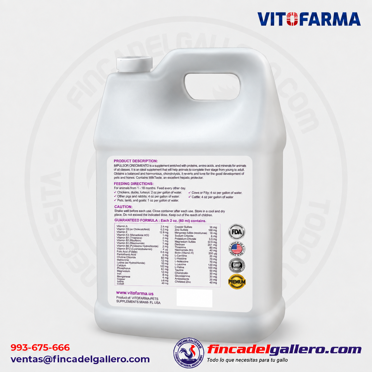Multivitamínico completo – Impulsor Crecimiento 1 galón - Imagen 3