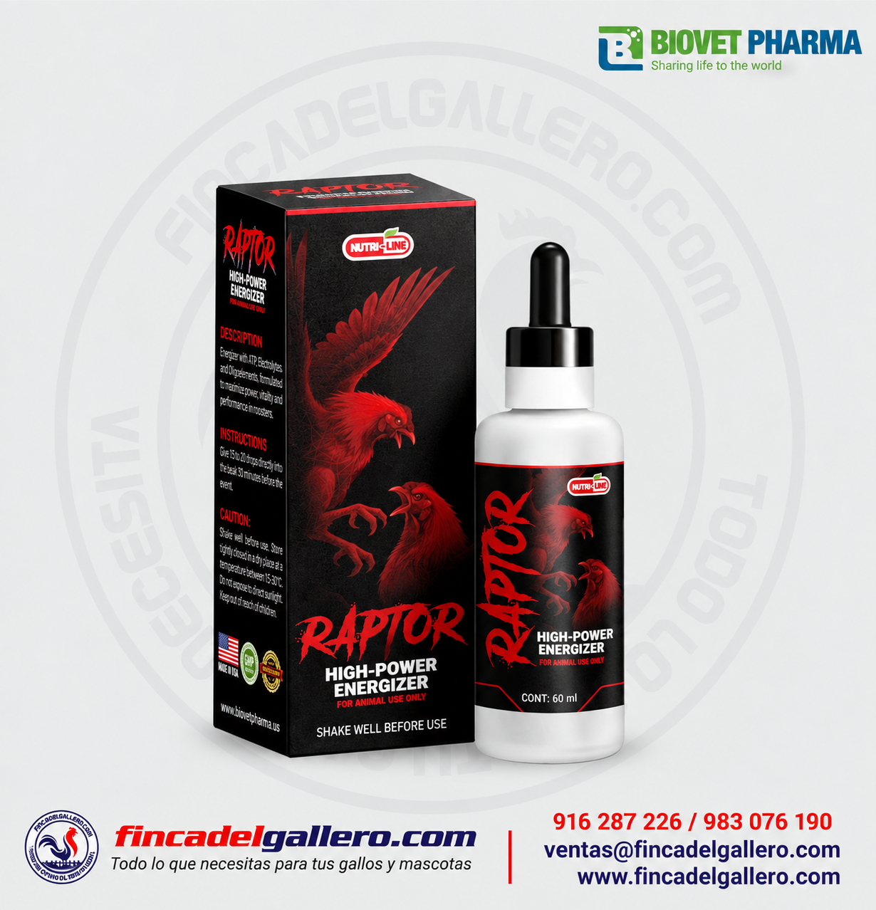 Energizante de alta potencia – Raptor 60 ml
