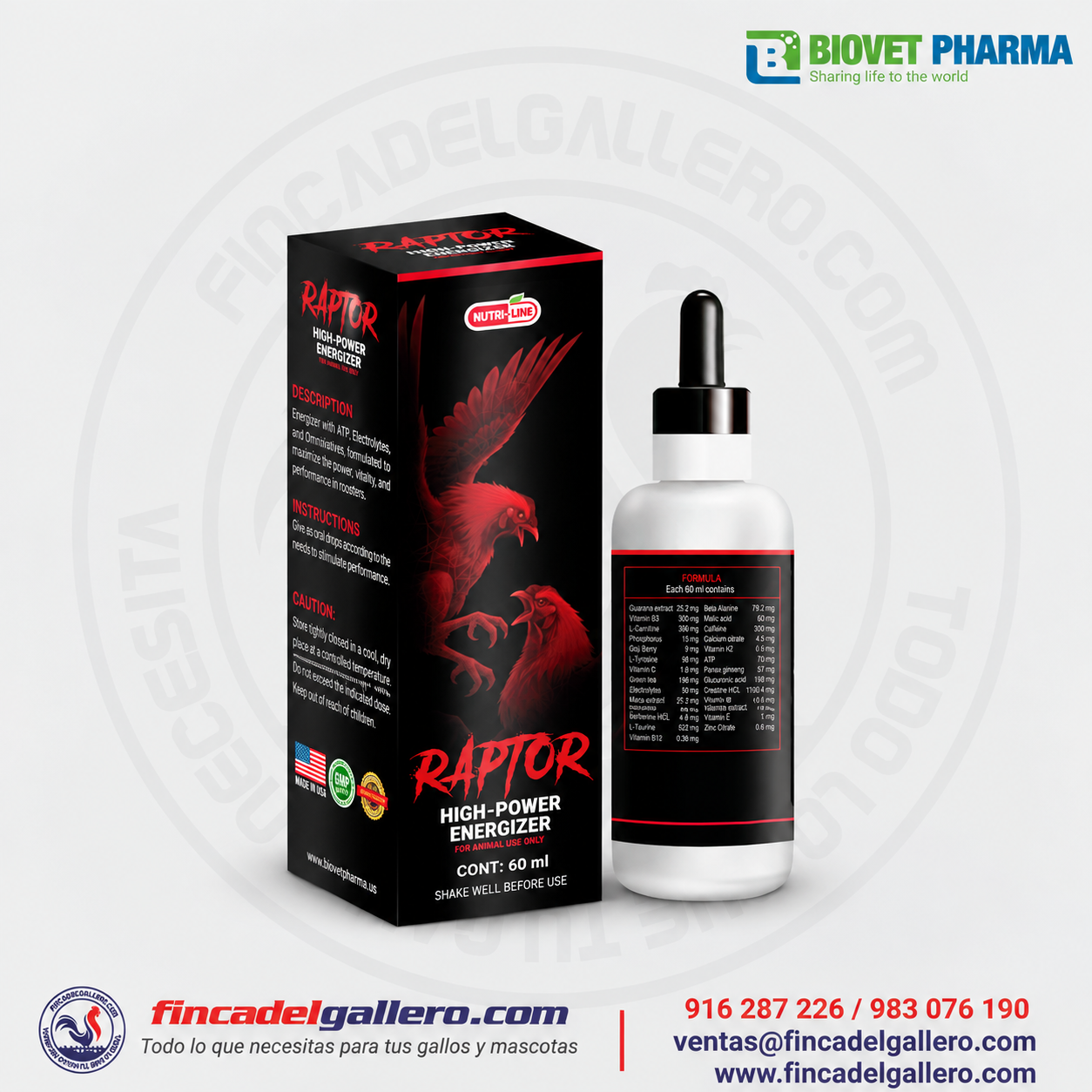 Energizante de alta potencia – Raptor 60 ml - Imagen 3